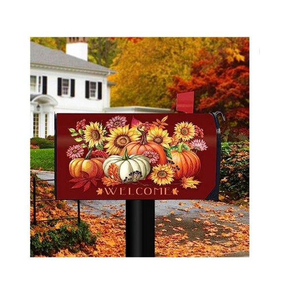 Briarwood Lane Happy Fall Welcome Pumpkins Magnetic Mailbox Cover Standard  2 - Picture 2 of 5